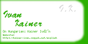 ivan kainer business card